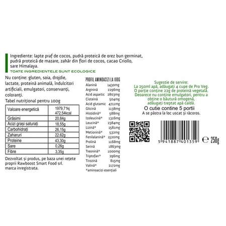 Pro Veg mix proteic ecologic RawBoost 250 grame