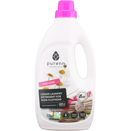 Detergent Lichid pentru Rufele Copiilor cu Musetel, Eco, Bio Purenn 1 Litru