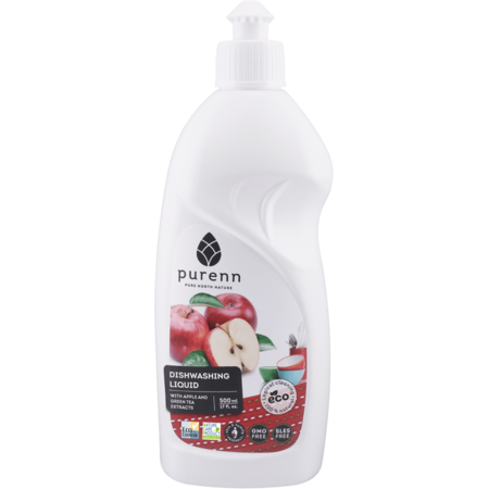 Detergent Lichid pentru Spalat Vase cu Mar si Ceai Verde, Eco, Bio Purenn 500 mililitri
