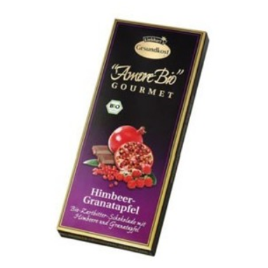 Ciocolata amaruie Liebhart's Gesundkost Amore Bio cu Zmeura si Rodie 55% cacao 100 grame