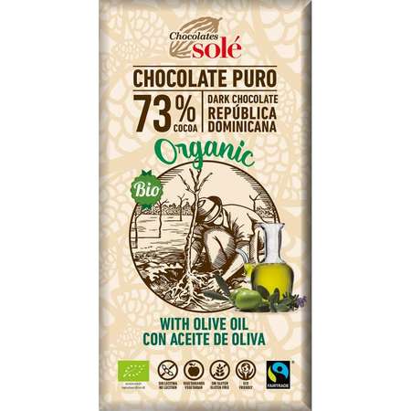 Ciocolata neagra Bio Chocolates Sole cu ulei extravirgin de masline 100 grame
