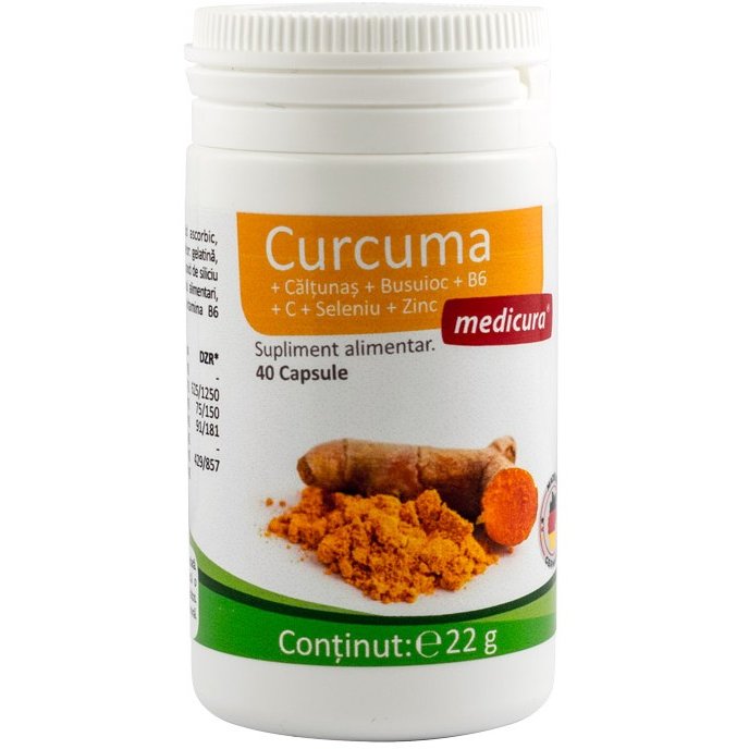 Curcuma + Caltunas + Busuioc + B6 + C + Seleniu + Zinc Medicura 40