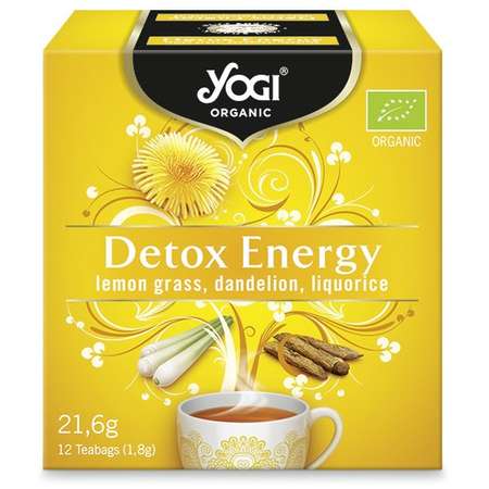 Ceai Bio Yogi Tea Detoxifiant cu lemongrass, papadie si lemn dulce 12 plicuri 21.6 grame
