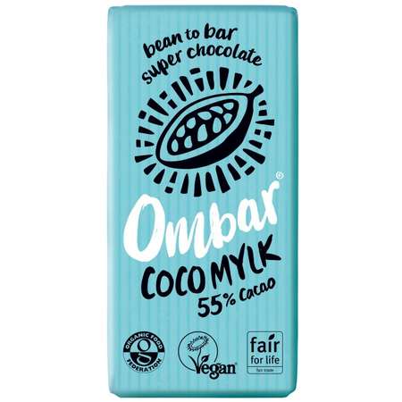 Ciocolata Bio cu cocos Ombar 55% cacao neprajita RAW 35 grame