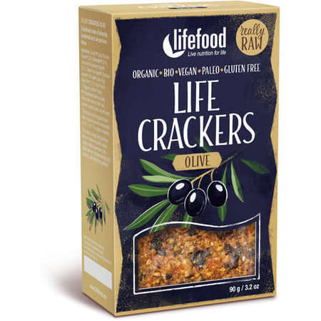 LifeCrackers cu Masline Raw Eco Lifefood 90 grame