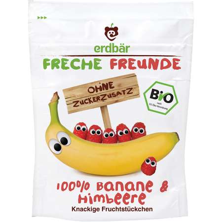 Banane si Zmeura Crocante Bio Erdbar 16 grame
