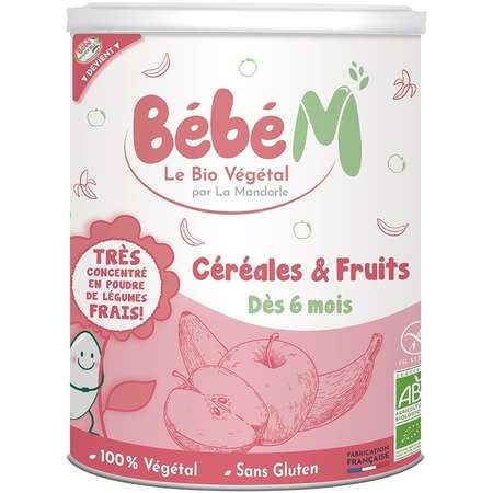 Cereale + fructe pentru bebeluși - Bébé MANDORLE de la 6 luni 400g