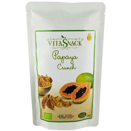 Felii papaya crocante bio VitaSnack 24 grame