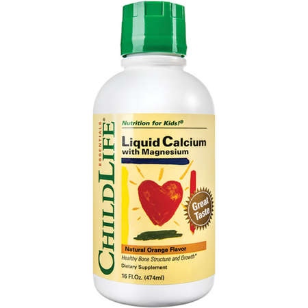 Supliment alimentar pentru copii Calcium with Magnesium ChildLife Essentials 473ml gust de portocale