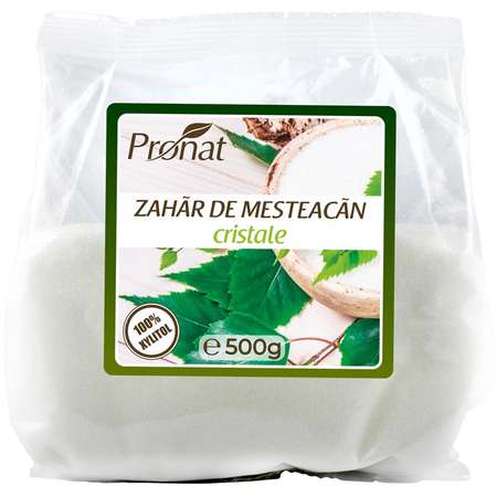 Zahar de Mesteacan Cristale, 100% Xylitol Pronat - Foil Pack 500 grame