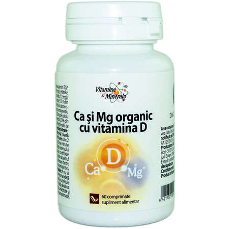 Supliment Alimentar DACIA PLANT Calciu si Magneziu Organic cu Vitamina D 60 Comprimate