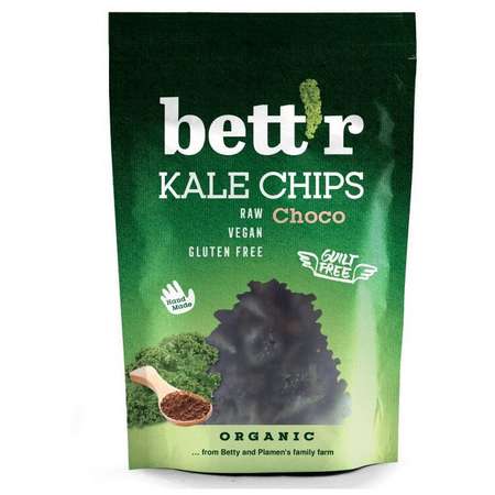 Chips din Kale cu Ciocolata Raw Eco Bettr 30 Grame