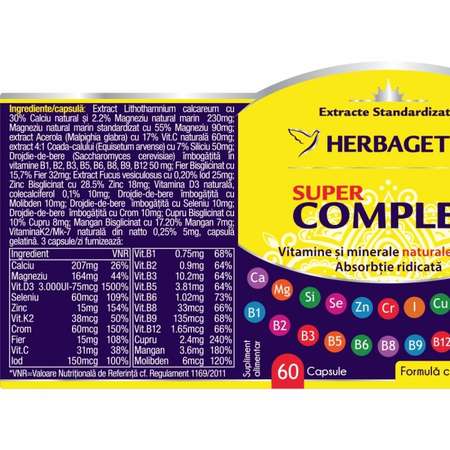 Super Complex, HERBAGETICA 60 capsule