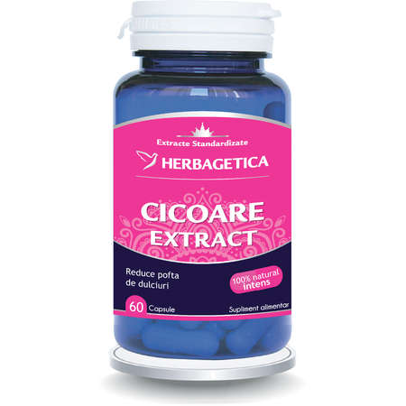 Supliment Alimentar HERBAGETICA Cicoare Extract 60 Capsule