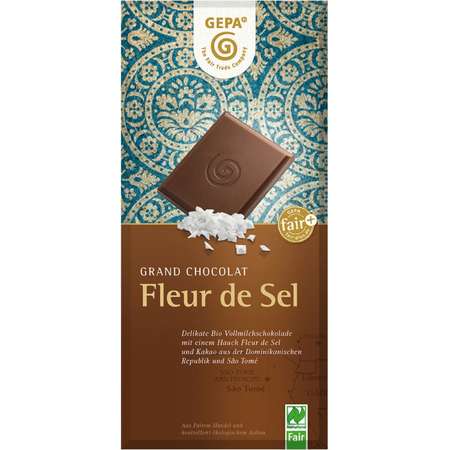 Ciocolata Bio cu Lapte si Sare Gepa Fleur de Sel 100 Grame